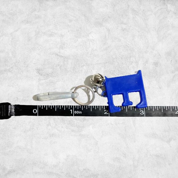 Vintage Letter E Plastic Charm Bell Clip Toy Blue Initial Kids 80s Jewelry ABC - Picture 3 of 8